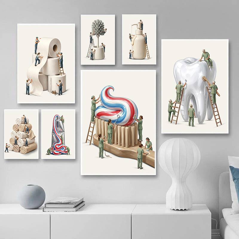 Spa Wellness Images - Minimal Bathroom Fun Poster Dental Toothpaste
