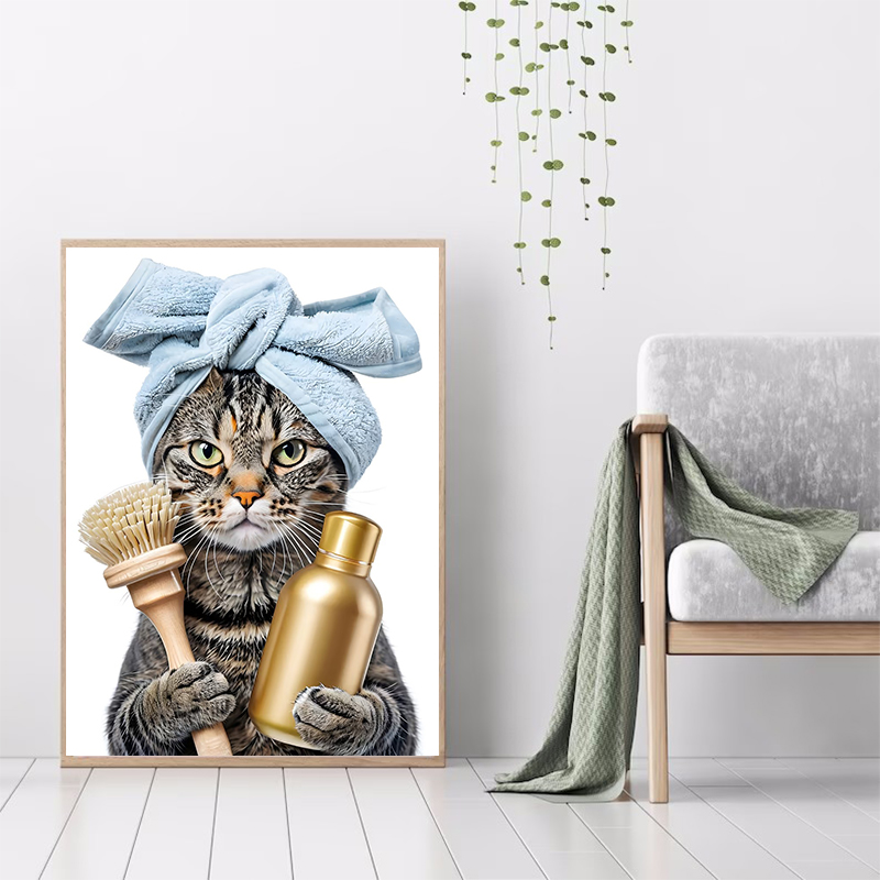 Cat with Martini in Bathtub Bl - Spa Wellness Images ulasan dan harga